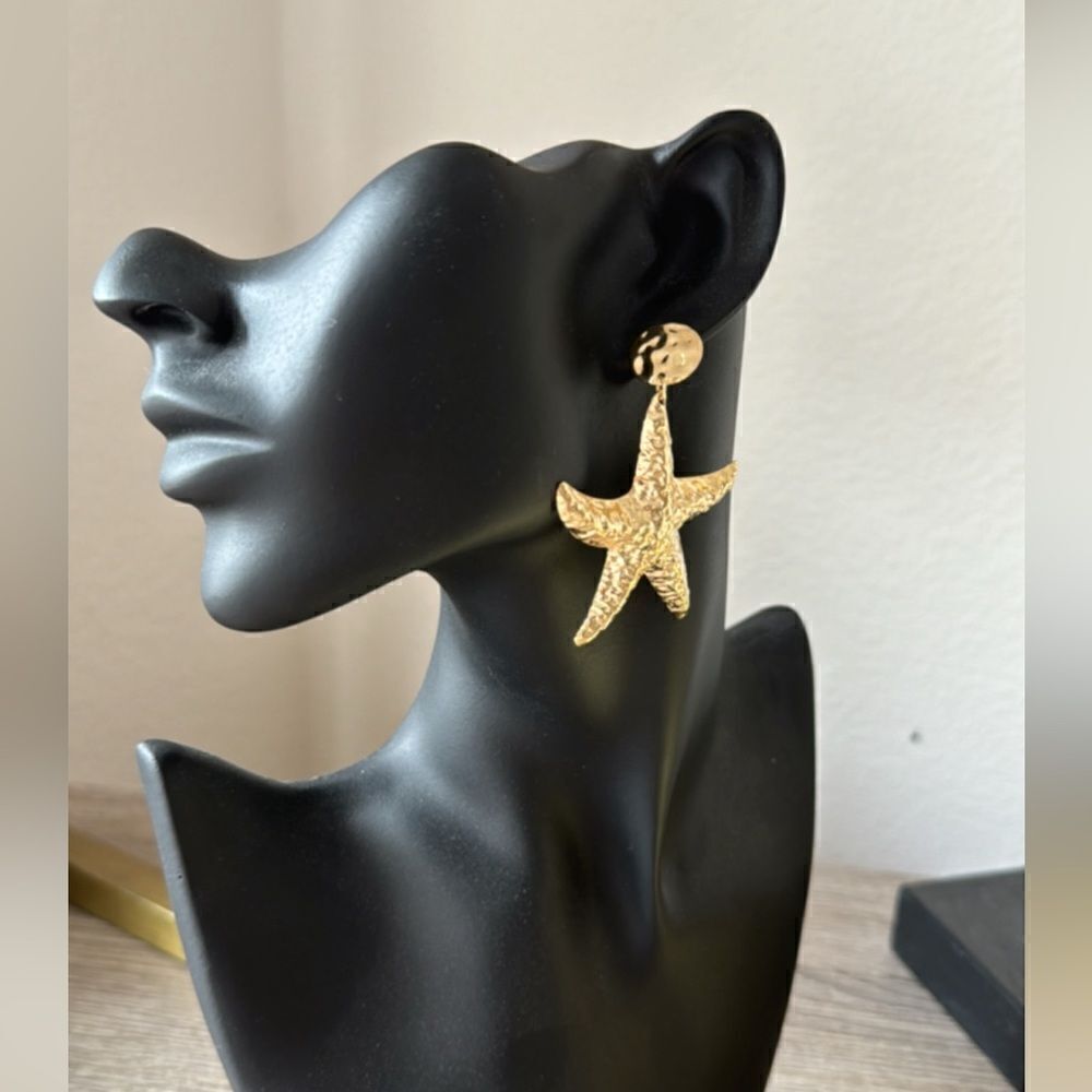 Starfish earrings A539 - Picture 3 of 4